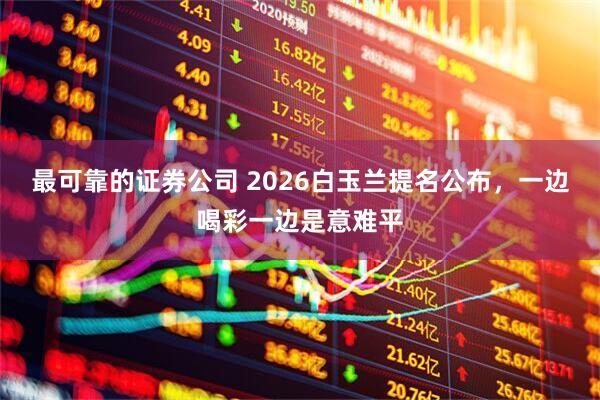 最可靠的证券公司 2026白玉兰提名公布，一边喝彩一边是意难平